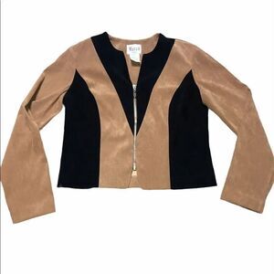 Maren Petite Vintage Faux Suede Moto Zip Up Jacket